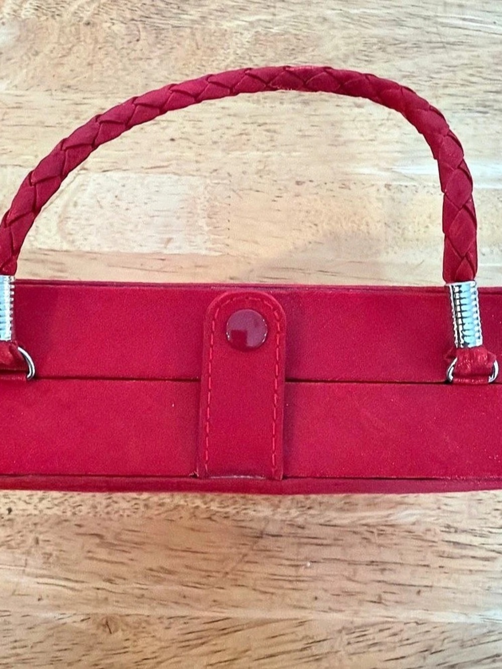 Red Structured Handbag - Picture 3 of 4